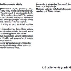 Vitaminas C „All C“, kramtomosios tabletės