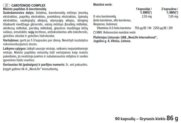 Karotenoidų kompleksas „Carotenoid Complex“