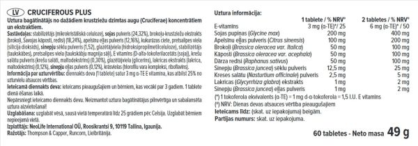 Kryžmažiedžių maisto papildas „Cruciferous Plus“