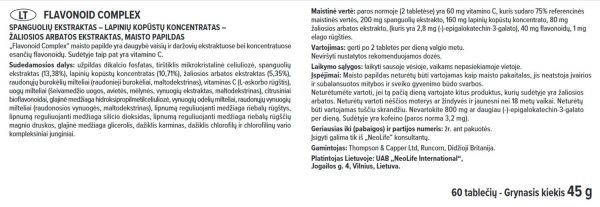 Flavonoidų maisto papildas „Flavonoid Complex“