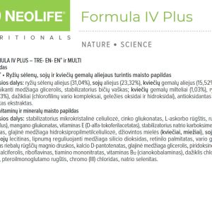 Polivitaminų ir mineralų maisto papildas „Formula IV Plus“