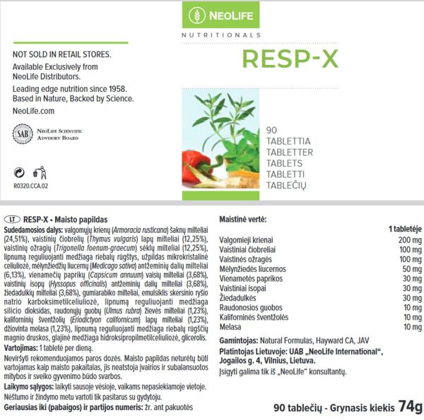 Vaistažolių kompleksas "Resp-X"