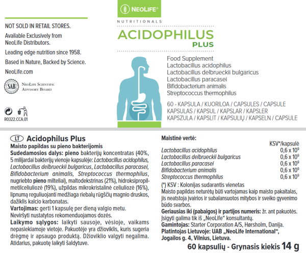 Gerosios bakterijos „Acidophilus Plus“