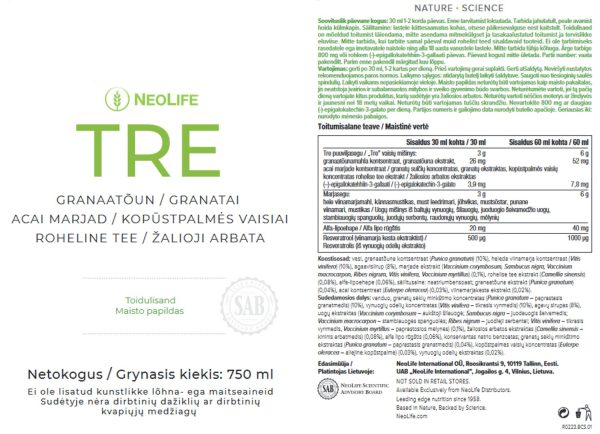 „Tre“ - maisto papildas, maistinių medžiagų ekstraktas. (750 ml)