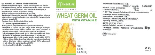 Kviečių gemalų aliejus su vitaminu E